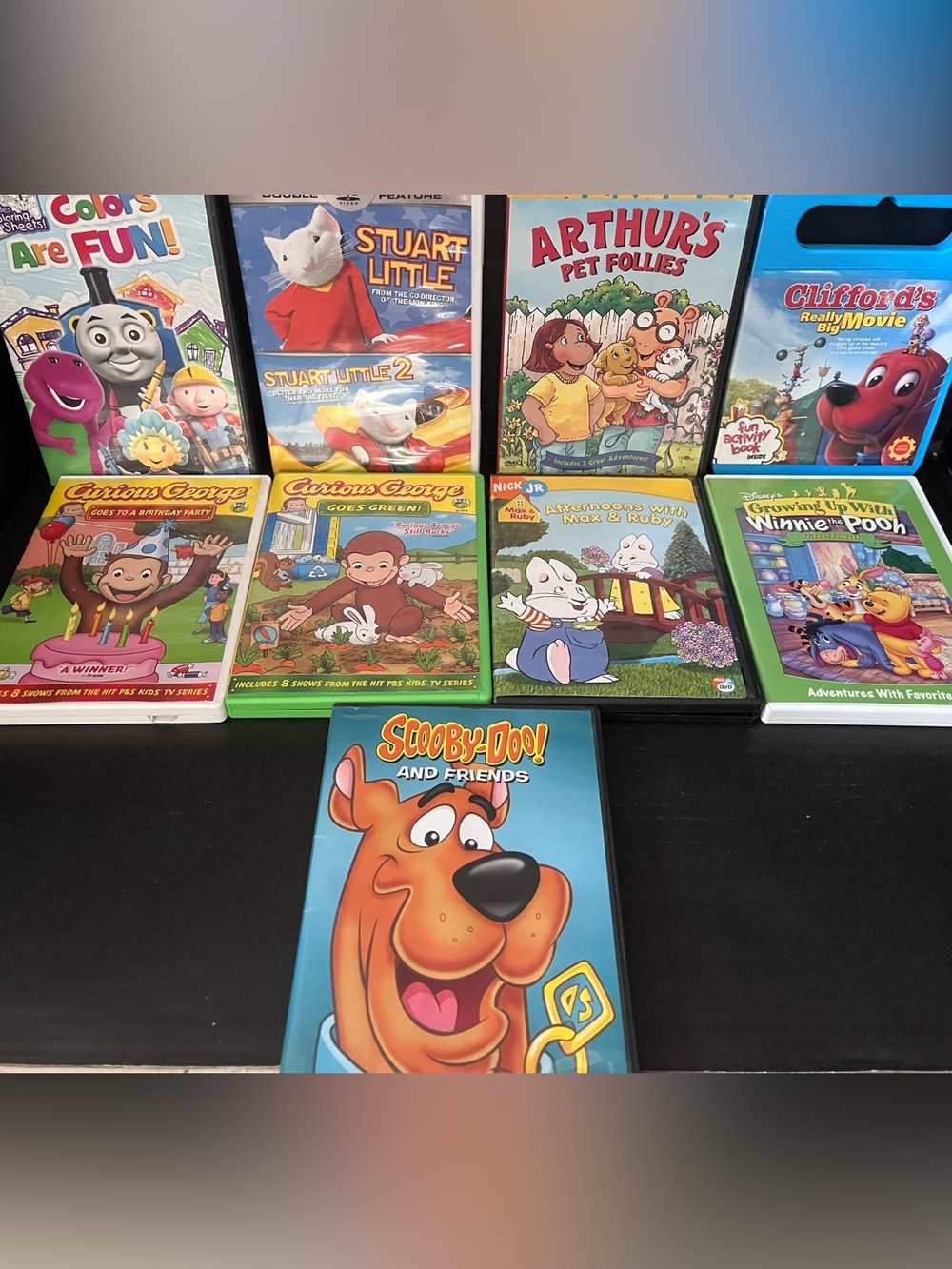 Family Kids DVD Lot 9 Movies  Barney Curious George Scooby Clifford and  more